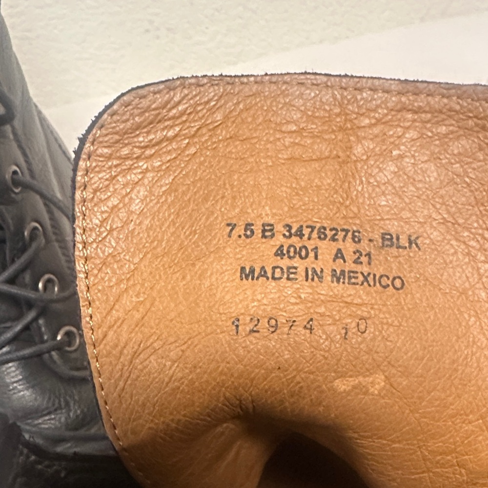 FRYE Black Leather combat boots - Picture 2 of 5